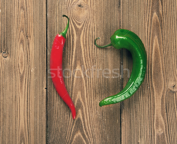 Red and green Hot Chili Peppers  Stock photo © fanfo
