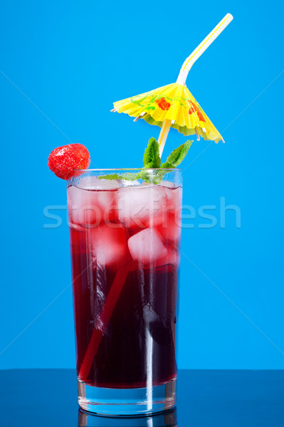 Mojito Erdbeeren Cocktail blau Gläser Stock foto © fanfo