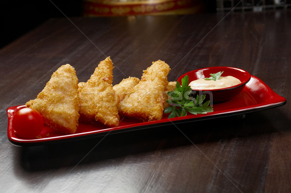 Japanese Tempura salmon. Stock photo © fanfo