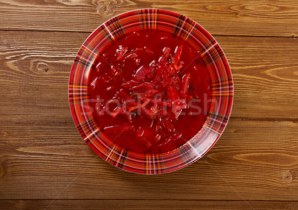 russian red-beet soup (borscht)  Stock photo © fanfo