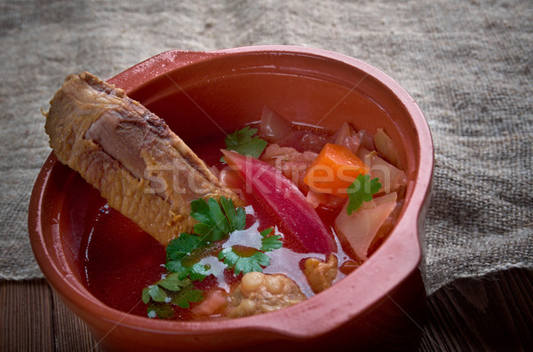 Eastern European beet soup Stock photo © fanfo