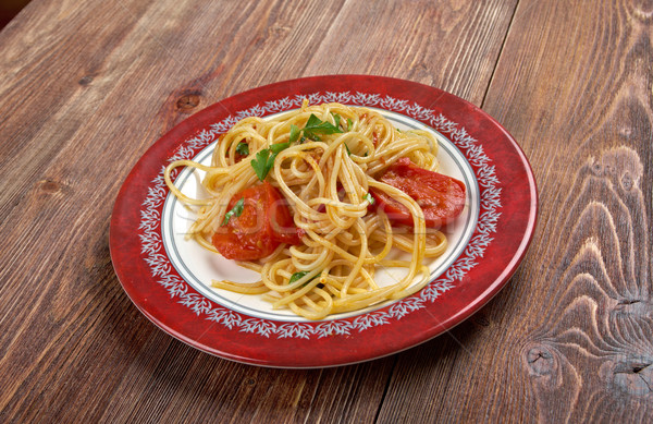Spaghetti Piccanti al Pomodoro Fresco Stock photo © fanfo