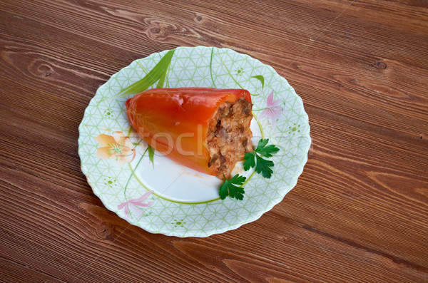 Bourré paprika foie porc riz alimentaire Photo stock © fanfo