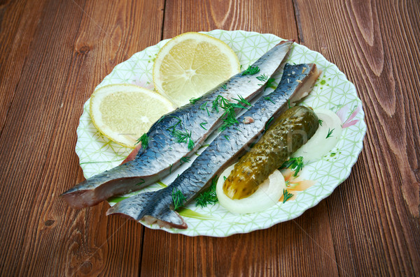 Typical Dutch salted herring Stock photo © fanfo