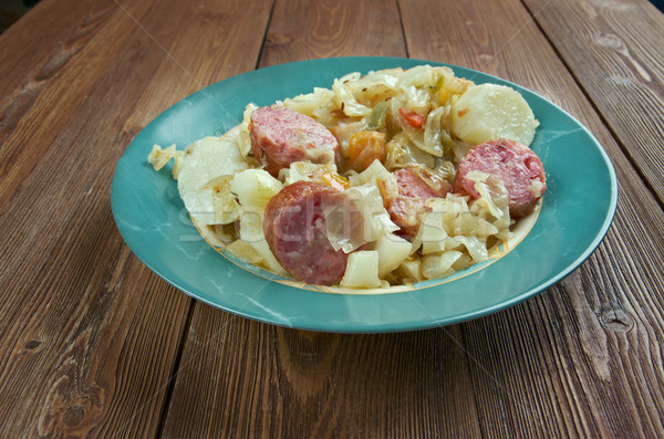 Октоберфест тушеное мясо колбаса картофель продукт типичный Сток-фото © fanfo