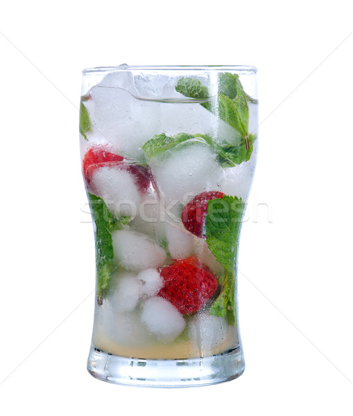 Mojito Erdbeeren Cocktail weiß Gläser Stock foto © fanfo
