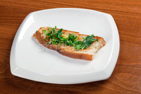 italian bruschetta seasoned with parsley and spring onions Stock photo © fanfo