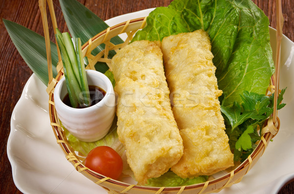 Chinez stil folosit primăvară restaurant mic dejun Imagine de stoc © fanfo