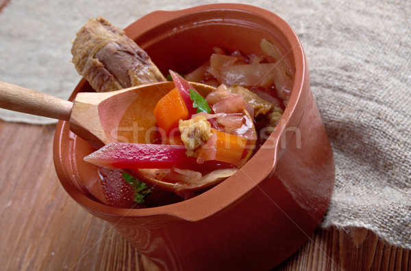 Eastern European beet soup Stock photo © fanfo