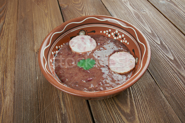 Rinichi fasole supă cârnat cină Imagine de stoc © fanfo