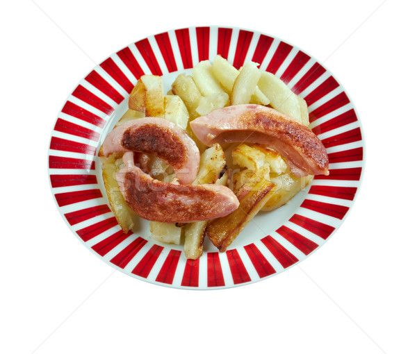 Fast food fel de mâncare alimente strada carne de vită carnati Imagine de stoc © fanfo