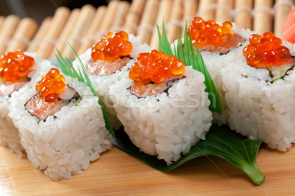 Japán szusi hagyományos füstölt hal piros Stock fotó © fanfo