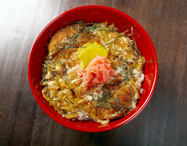 Teriyaki tavuk pirinç geleneksel japon gıda gıda Stok fotoğraf © fanfo