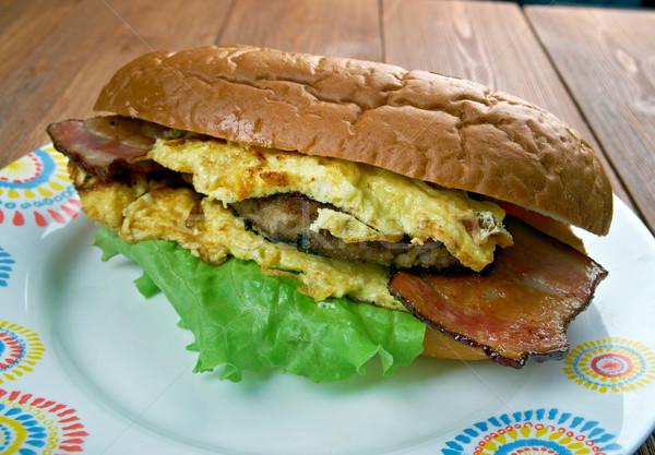 óriási szendvics reggeli étel kenyér sajt Stock fotó © fanfo