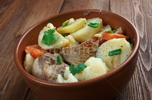 Naczyń francuski ziemniaki cebule baranina Zdjęcia stock © fanfo