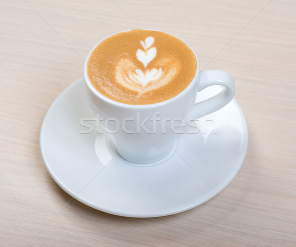 Cappucchino közelkép bár csésze friss krém Stock fotó © fanfo