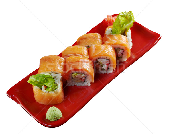 Filadelfia klasyczny japoński sushi łososia ser Zdjęcia stock © fanfo