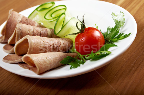 Carne lingua rafano vegetali piatto Foto d'archivio © fanfo