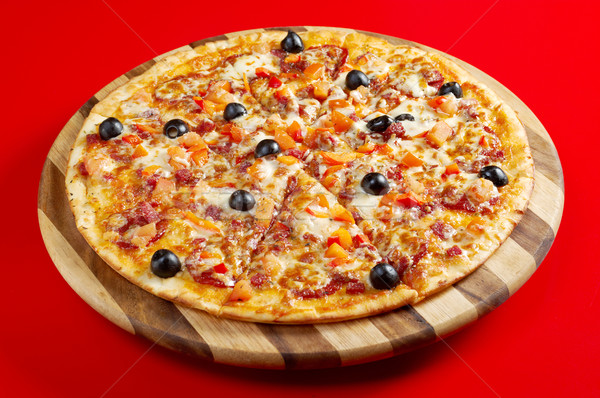 Pizza pepperoni włoski kuchnia studio restauracji Zdjęcia stock © fanfo