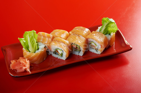 Uramaki. Philadelphia classic.  Japanese sushi Stock photo © fanfo