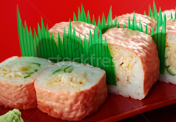 Stok fotoğraf: Maki · sushi · rulo · ton · balığı · somon · yılanbalığı