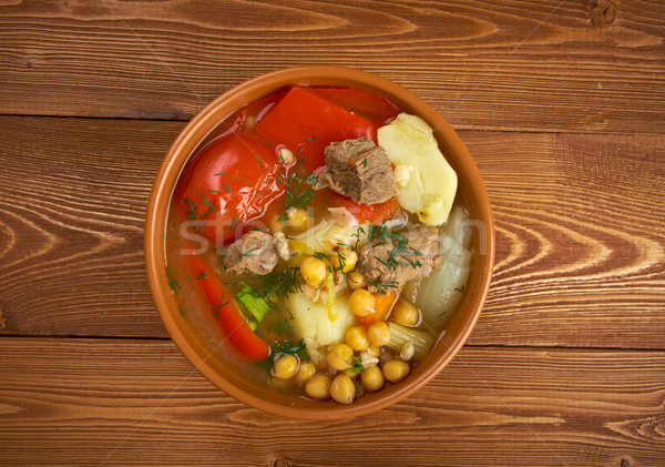Iraniano oriental carneiro sopa cozinha cordeiro Foto stock © fanfo