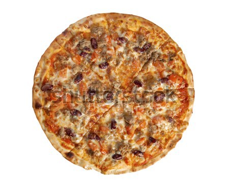 Sabroso italiano pizza pepperoni blanco comer Foto stock © fanfo