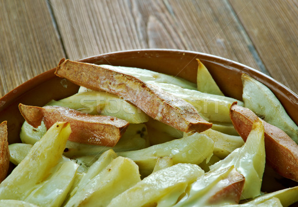 Finnish baked potatoes with ham Stock photo © fanfo
