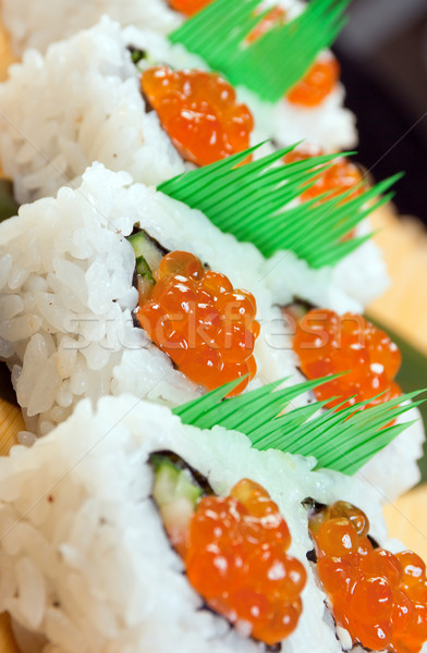 Japon sushi rulo füme balık kırmızı Stok fotoğraf © fanfo