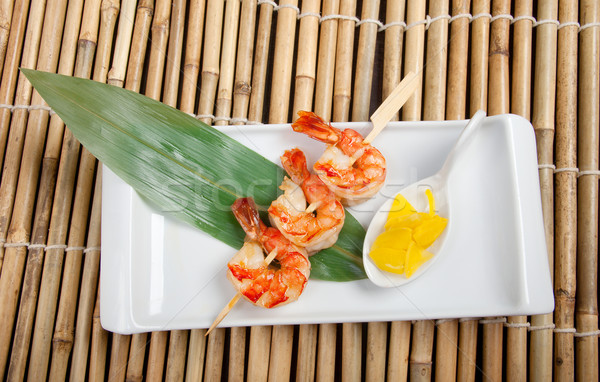 Japanese skewered  royal prawn Stock photo © fanfo