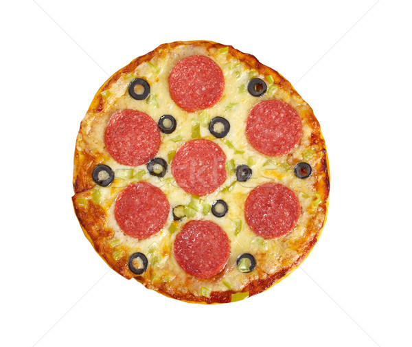 Zdjęcia stock: Domu · pizza · pepperoni · biały · ser
