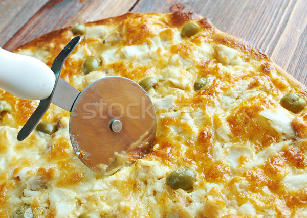 homemade pizza   with rockfish Stock photo © fanfo