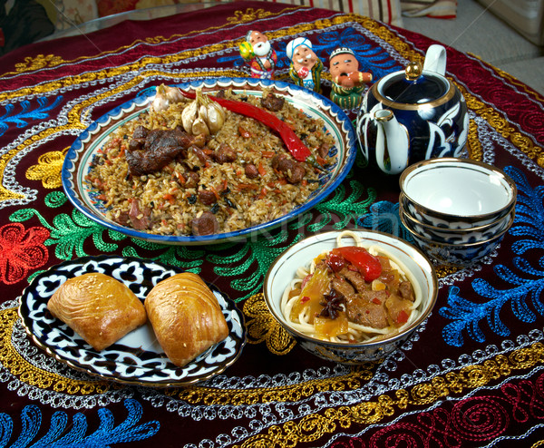 food set  Central Asian cuisine Stock photo © fanfo