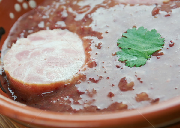 Południowy nerka fasoli zupa kiełbasa obiedzie Zdjęcia stock © fanfo