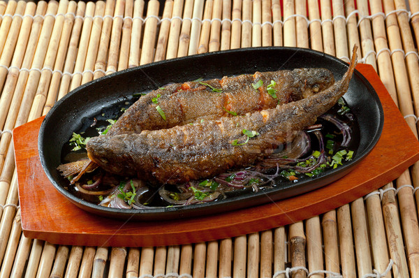 Alla griglia trota japanese cucina alimentare pesce Foto d'archivio © fanfo