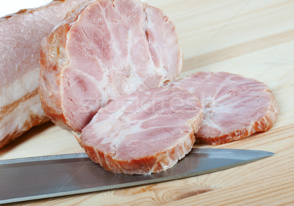 food arrangement of meat, bread and vegetables Stock photo © fanfo