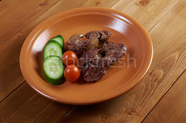 Kip plaat plantaardige maaltijd niemand organisch Stockfoto © fanfo