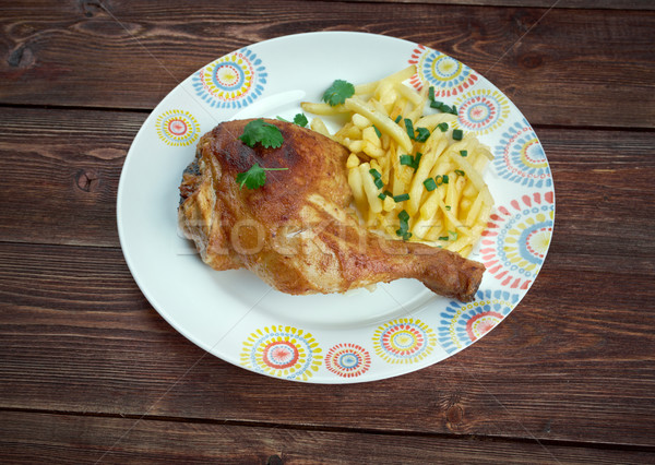 Kip met frieten Stock photo © fanfo