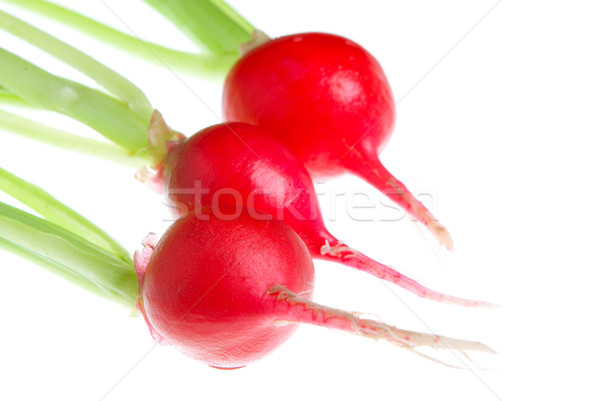 Piros retek izolált fehér étel zöld Stock fotó © fanfo