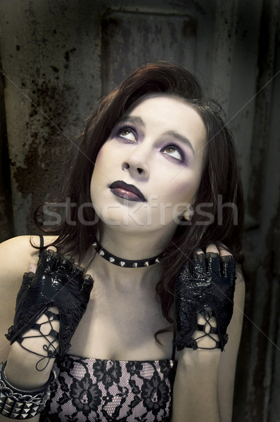 emo girl with beautiful hair Stock photo © fanfo