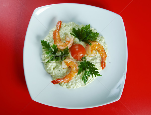 Delicious italian risotto with shrimps Stock photo © fanfo