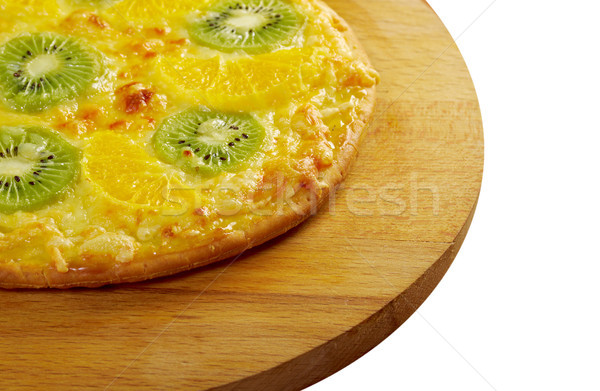 Stock photo: sweet pizza with fruit