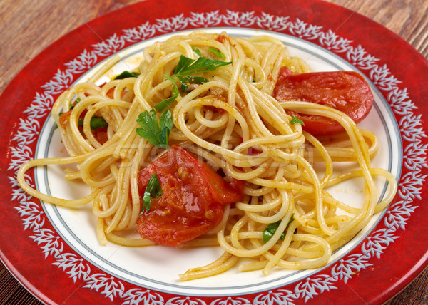 Spaghetti Piccanti al Pomodoro Fresco Stock photo © fanfo
