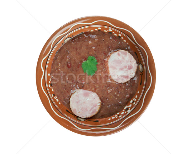Południowy nerka fasoli zupa kiełbasa obiedzie Zdjęcia stock © fanfo