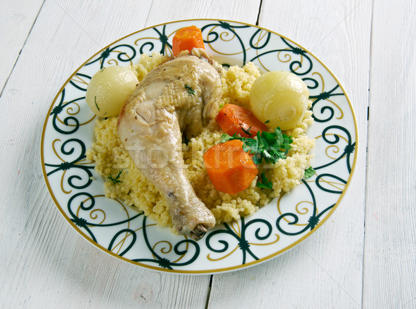 Foto d'archivio: Pollo · couscous · carne · pasto · Medio · Oriente · arabic