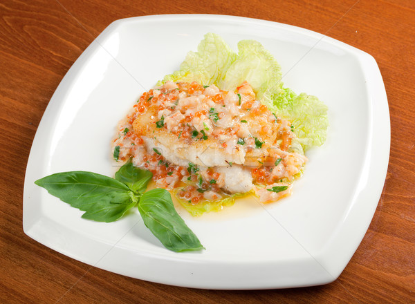 Piros ikra étel hal reggeli saláta Stock fotó © fanfo