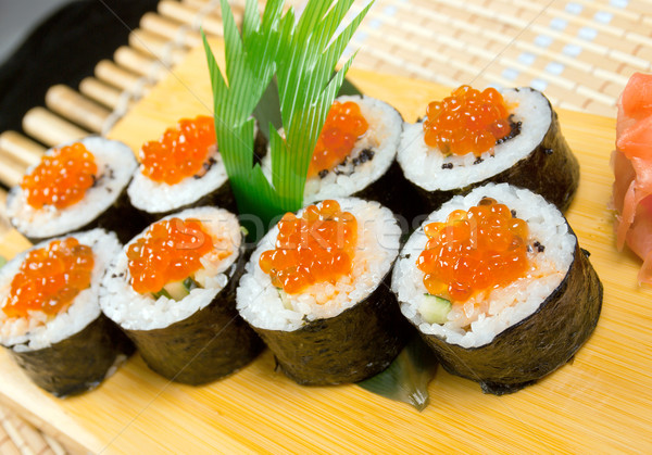 Japán szusi hagyományos füstölt hal ikra Stock fotó © fanfo