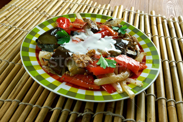辛い 茄子 皿 アジア タマネギ ストックフォト © fanfo