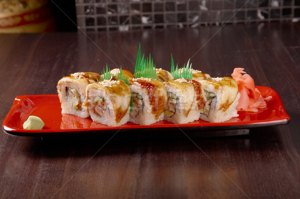 Stok fotoğraf: Sushi · yılanbalığı · geleneksel · japon · gıda · balık · sağlık