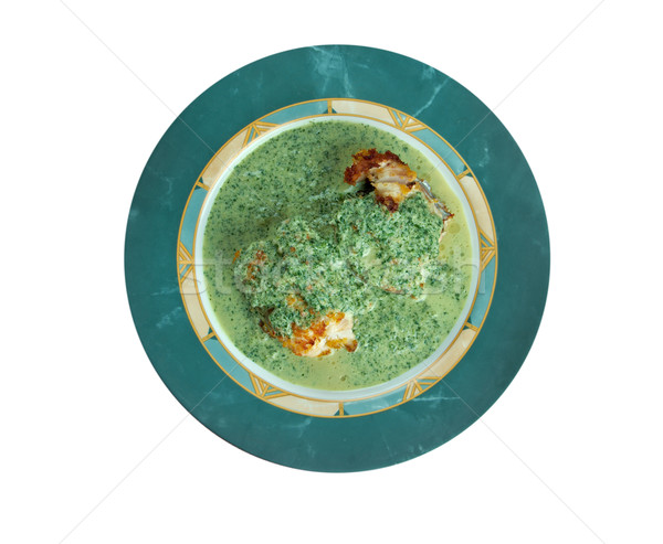 Salsa sült hal zöld mártás citrom Stock fotó © fanfo